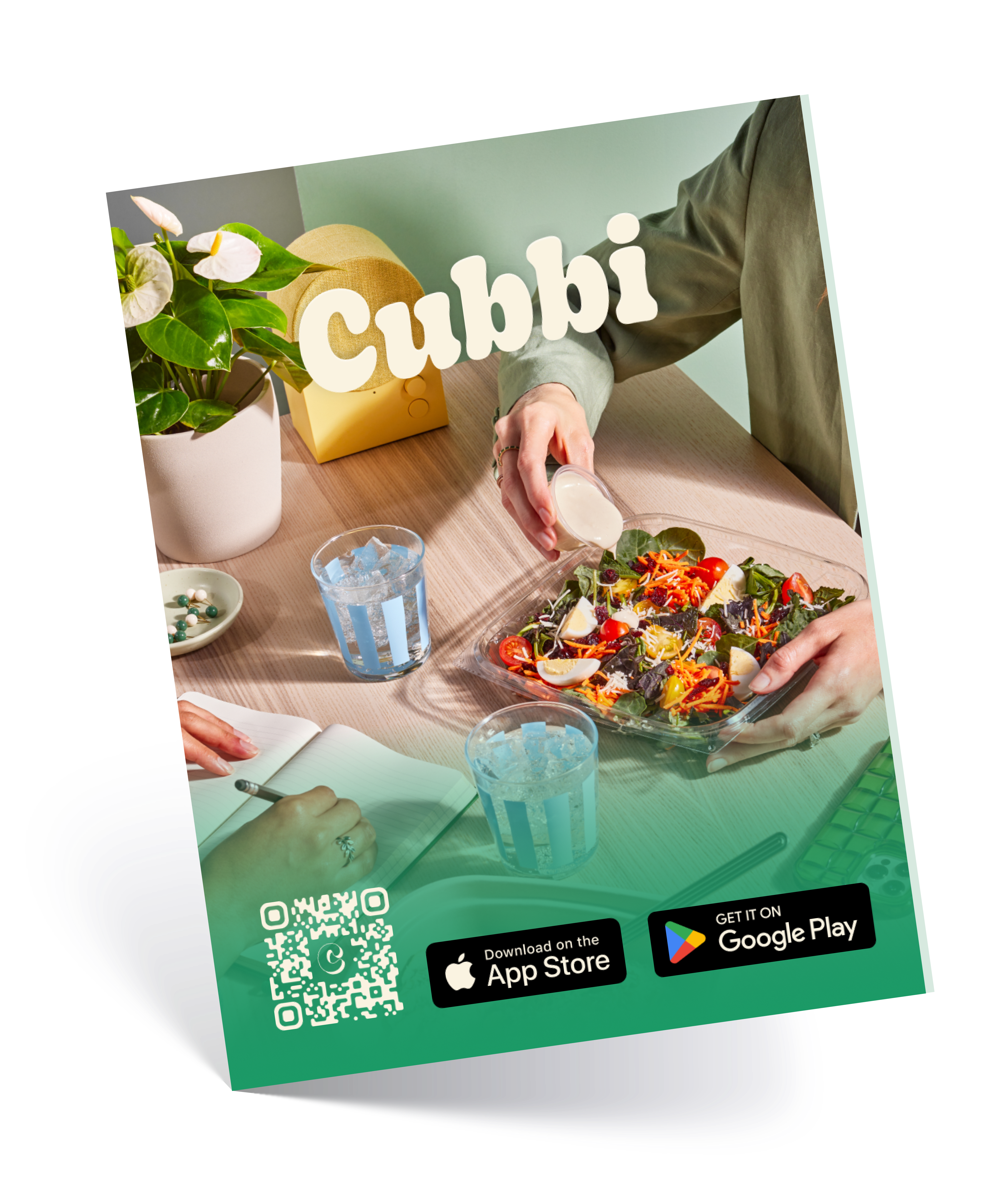 Cubbi poster with QR code opening the game