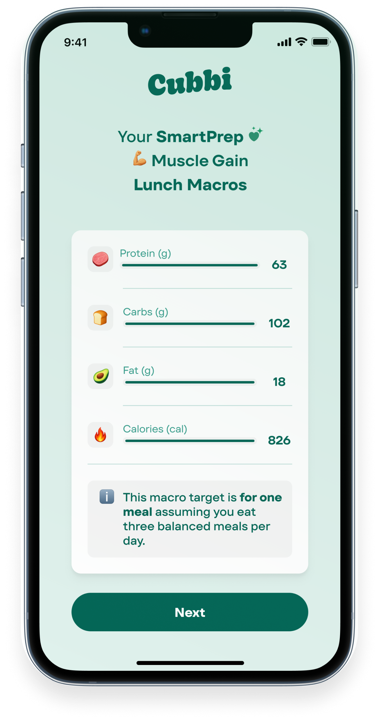 Personalized macro target after setup