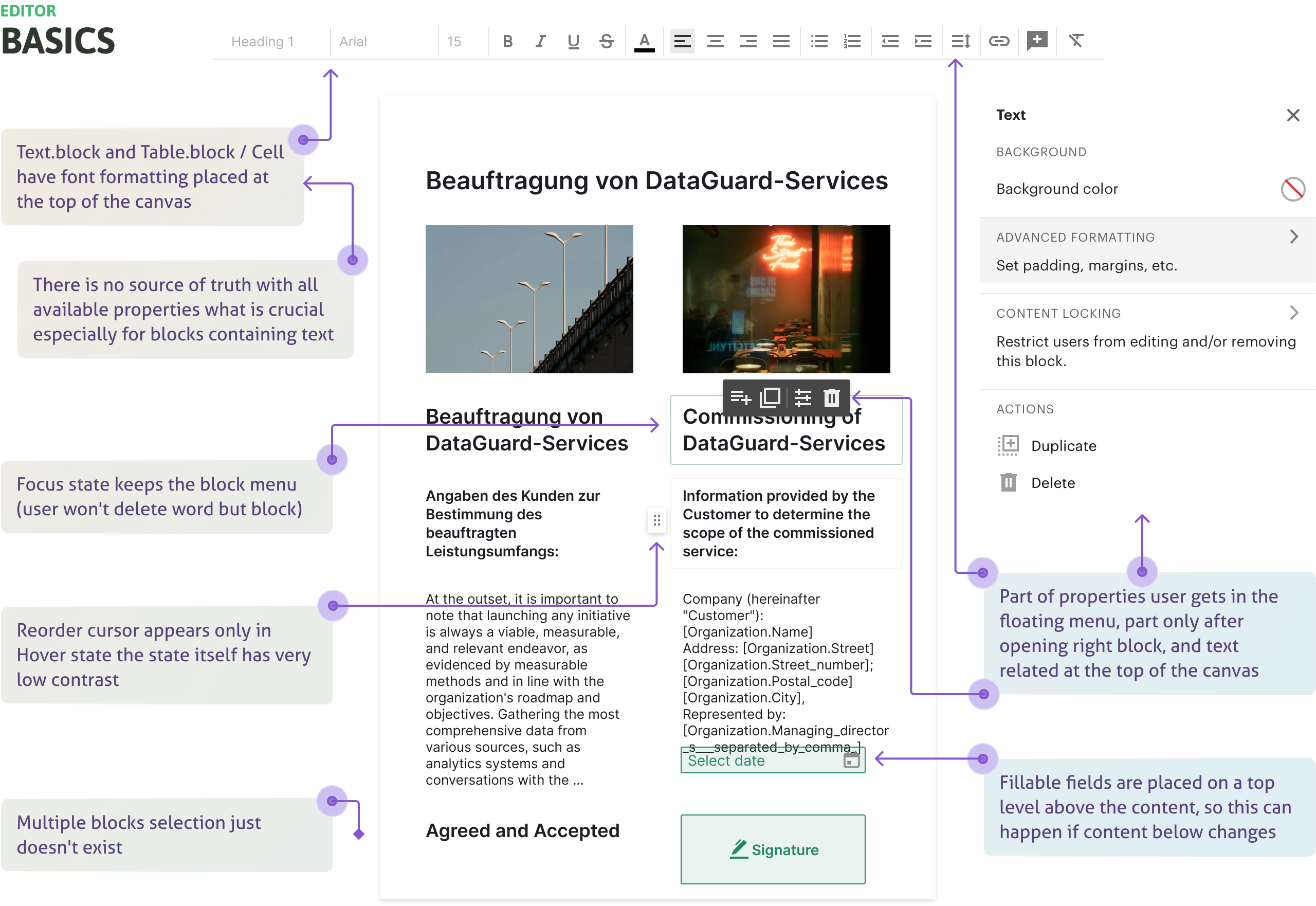 Original state of the PandaDoc Editor — before redesign