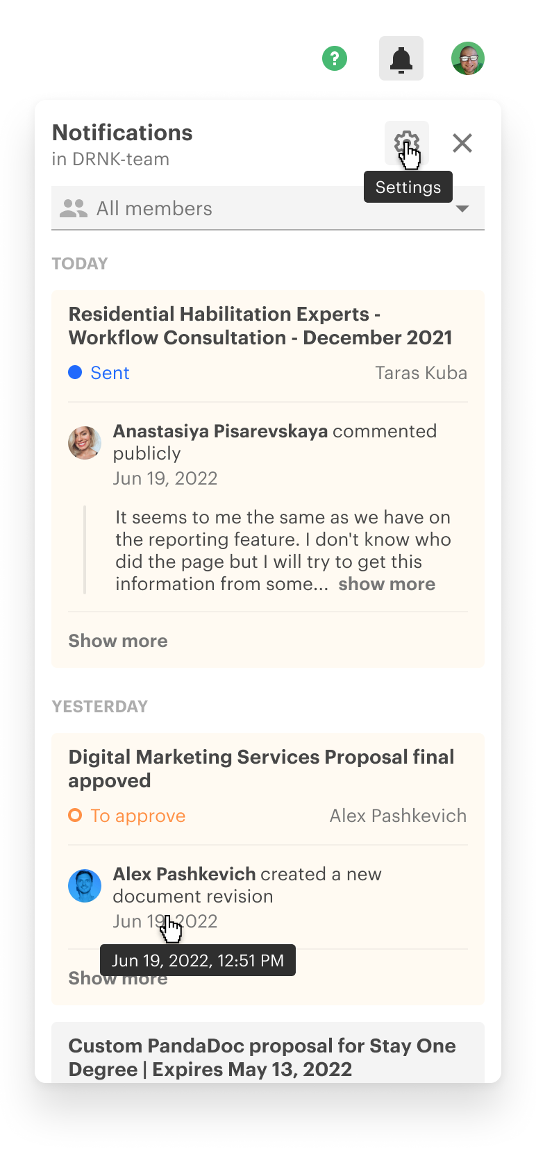 Notification audit map — 100+ event triggers