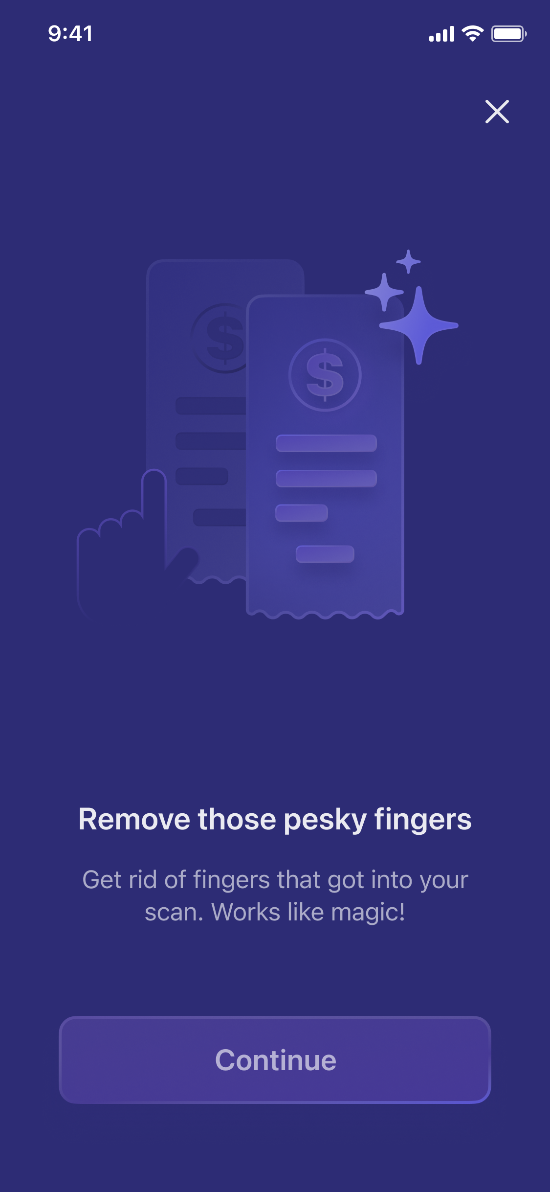 Auto finger removal and background restore